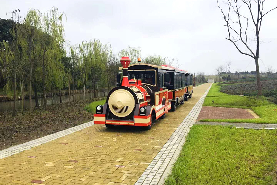 28 elegante, gleislose Großrundfahrtzüge in geschlossenen Waggons